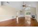 Spacious living room with a fireplace and vaulted ceilings at 9175 Spring Branch Ct, North Charleston, SC 29406