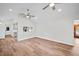Open-concept room featuring hardwood floors and plenty of space for entertaining guests at 1043 Dominion Dr, Hanahan, SC 29410