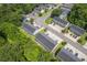 An aerial view of neatly arranged townhomes with accessible parking nestled in a tranquil area at 1064 Lexi Ct, Ladson, SC 29456