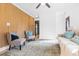Cozy living room with modern decor, wood accent wall, and plush seating arrangement at 1129 Dickson Ave, Hanahan, SC 29410