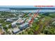 Aerial view of the building and surrounding area near the water at 125 Pier View St # 408, Charleston, SC 29492