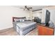 Inviting bedroom with a plush bed, mirrored closet, and stylish decor creating a cozy and relaxing retreat at 2186 Spoleto Ln, North Charleston, SC 29406