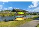 The waterfront features a kayak and canoe storage rack for water recreation at 2961 Sweetleaf Ln, Johns Island, SC 29455
