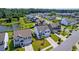 An aerial view of a beautiful home in a neighborhood with a pond at 3018 Vincent Astor Dr, Johns Island, SC 29455