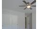 Bedroom view featuring a ceiling fan, large closet, and access to the bathroom at 3018 Vincent Astor Dr, Johns Island, SC 29455