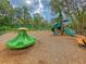 Community playground including slides, climbing structure, and merry-go-round set on a mulch bed at 3018 Vincent Astor Dr, Johns Island, SC 29455