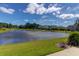 Scenic view of the pond surrounded by well-maintained lawns and lush greenery at 3524 Great Egret Dr, Johns Island, SC 29455