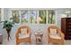 Cozy sitting area with wicker chairs, soft carpet, and an expansive window showcasing lush greenery at 40 Greensward Rd, Kiawah Island, SC 29455