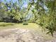A scenic view of the grassy land and a covered structure, framed by bright green leaves at 4589 Prices Bridge Ln, Walterboro, SC 29488