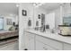 Bathroom with double sinks with a view of the bedroom, perfect for modern living at 493 Trotters Ln, Moncks Corner, SC 29461