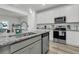 Beautiful kitchen featuring granite countertops, stainless steel appliances, and white cabinets at 493 Trotters Ln, Moncks Corner, SC 29461
