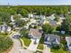 An aerial view of a suburban neighborhood, with tree-lined streets and well-manicured lawns at 518 Cecilia Cove Dr, Charleston, SC 29412
