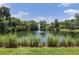 Scenic pond with a fountain surrounded by lush greenery and a walking trail at 8327 Childs Cove Cir, North Charleston, SC 29418