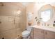 Elegant bathroom with glass enclosed shower, modern fixtures, and stylish vanity for a spa-like experience at 108 Live Oak Dr, Mount Pleasant, SC 29464