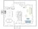 Detailed floor plan showcasing layout of kitchen, pantry, powder room, and living spaces at 108 Live Oak Dr, Mount Pleasant, SC 29464