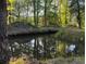 Scenic pond with a small bridge and lush greenery creates a tranquil outdoor space at 138 Brant Acres Ln, Bonneau, SC 29431