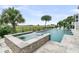 Inviting swimming pool featuring an attached spa, fountains, and clear views of the adjacent golf course at 1636 Rivertowne Country Club Dr, Mount Pleasant, SC 29466
