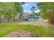 Spacious grassy backyard with mature trees, shed, privacy fence and ample room for recreation at 316 Simmons Ave, Summerville, SC 29483
