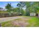 Large grassy backyard with mature trees, privacy fence and plenty of space for recreation at 316 Simmons Ave, Summerville, SC 29483