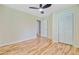 The bedroom features hardwood floors, natural light, and a spacious closet at 316 Simmons Ave, Summerville, SC 29483