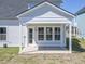 Covered patio with white columns, three windows, and door to the backyard at 444 Parish Farms Dr, Summerville, SC 29486
