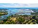 Captivating aerial view showcasing a beautiful waterfront property, surrounded by lush greenery and tranquil waters at 4715 Highway 165, Meggett, SC 29449