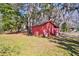 Red shed in a lush, partially shaded backyard at 4715 Highway 165, Meggett, SC 29449