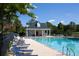 A beautiful community pool with lounge chairs and a covered pavilion at 5008 Northfield Ct, Charleston, SC 29414