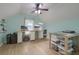 Bright studio featuring a vaulted ceiling, natural light, and laminate wood floors at 5011 W Liberty Meadows Dr, Summerville, SC 29485