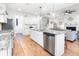 Modern kitchen features an island, stainless steel appliances, and a stylish design at 558 Pendleton Dr, Moncks Corner, SC 29461