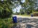 Road frontage view of property with a blue trash can, showcasing the road at 6385 Sc-162, Hollywood, SC 29449