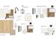 An interior design mood board showcasing kitchen and bath finishes, flooring, fixtures, and lighting at 731 Maynard Ln, Summerville, SC 29486