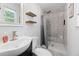 Modern bathroom featuring a walk-in shower with mosaic tiles and sleek fixtures at 8767 Auburn Dr, North Charleston, SC 29406