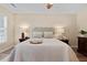 Bedroom with a bed, bedside tables, tray with book, and wooden floors at 9091 Delancey Cir, North Charleston, SC 29406
