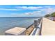 Picturesque waterfront with a concrete pathway, safety railing, and serene ocean views at 1 King # 702, Charleston, SC 29401
