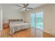 Spacious main bedroom with hardwood floors and sliding glass doors to the backyard at 110 Clubhouse Rd, Summerville, SC 29483