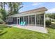 Backyard featuring a covered porch, patio area, lush lawn, and mature landscaping at 1115 Old Field Dr, Summerville, SC 29483