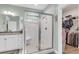 Beautiful bathroom featuring a large tiled shower with bench and a spacious vanity at 1115 Old Field Dr, Summerville, SC 29483