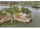 Aerial view of an island with a dock, gazebo, and lake surrounding at 1136 Kane Blue, Summerville, SC 29485
