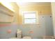 Retro bathroom featuring blue tile walls, vintage pink fixtures, and a classic toilet at 1203 Hawthorne Rd, Hanahan, SC 29410