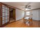 Cozy dining room featuring hardwood floors and a ceiling fan for comfortable meals at 1369 Miles Dr, Charleston, SC 29407