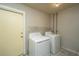 Functional laundry room equipped with a washer, dryer, and convenient shelving at 1369 Miles Dr, Charleston, SC 29407