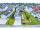 Aerial view of a home with detached garage and fenced backyard at 1726 Winfield Way, Charleston, SC 29414
