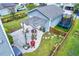 Aerial view of backyard featuring a patio, pergola, and trampoline at 1726 Winfield Way, Charleston, SC 29414