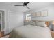 Bright bedroom features a ceiling fan, modern decor, and a closet at 1990 Butternut St, Charleston, SC 29414