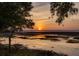 Breathtaking sunset over the water, framed by silhouettes of trees and coastal vegetation at 226 Old House Ln, Dewees Island, SC 29451