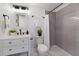 Modern bathroom with a gray-tiled shower, sleek vanity, and contemporary fixtures for a spa-like experience at 2608 Seymour Ave, North Charleston, SC 29405