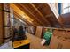 Unfinished attic space with exposed wooden beams, ideal for storage or future expansion at 2879 River Vista Way, Mount Pleasant, SC 29466