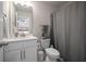 Well-lit bathroom with a single sink, and toilet with shower at 291 Lucca Dr, Summerville, SC 29486