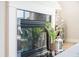 Close up on a modern fireplace featuring a decorative plant and modern mantel at 291 Lucca Dr, Summerville, SC 29486